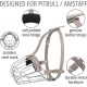 BRONZEDOG Dog Muzzle Metal Mask for Amstaff Pitbull Adjustable Leather Straps for Large Dogs, Brown (Pink, One Size) BRONZEDOG Dog Muzzle Metal Mask for Amstaff Pitbull Adjustable Leather Straps for Large Dogs, Brown (Pink, One Size)