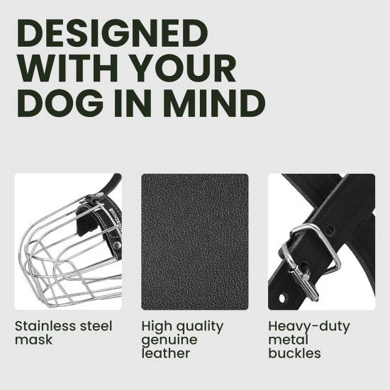 BRONZEDOG Dog Muzzle Wire Basket Metal Mask for Small, Medium and Large Dogs, Breathable, Dog Can Drink, Adjustable, Padded, Training, Prevents Biting (Size 2: Jack Russell Terrier) BRONZEDOG Dog Muzzle Wire Basket Metal Mask for Small, Medium and Large Dogs, Breathable, Dog Can Drink, Adjustable, Padded, Training, Prevents Biting (Size 2: Jack Russell Terrier)