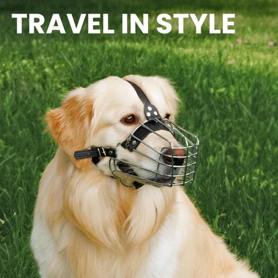 BRONZEDOG Dog Muzzle Wire Basket Metal Mask for Small, Medium and Large Dogs, Breathable, Dog Can Drink, Adjustable, Padded, Training, Prevents Biting (Size 2: Jack Russell Terrier) BRONZEDOG Dog Muzzle Wire Basket Metal Mask for Small, Medium and Large Dogs, Breathable, Dog Can Drink, Adjustable, Padded, Training, Prevents Biting (Size 2: Jack Russell Terrier)
