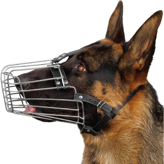 BRONZEDOG Dog Muzzle Wire Basket Metal Mask for Small, Medium and Large Dogs, Breathable, Dog Can Drink, Adjustable, Padded, Training, Prevents Biting (Size 2: Jack Russell Terrier) BRONZEDOG Dog Muzzle Wire Basket Metal Mask for Small, Medium and Large Dogs, Breathable, Dog Can Drink, Adjustable, Padded, Training, Prevents Biting (Size 2: Jack Russell Terrier)