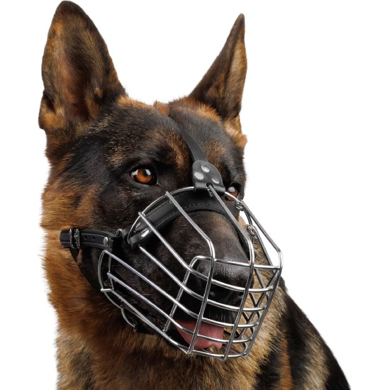 BRONZEDOG Dog Muzzle Wire Basket Metal Mask for Small, Medium and Large Dogs, Breathable, Dog Can Drink, Adjustable, Padded, Training, Prevents Biting (Size 2: Jack Russell Terrier) BRONZEDOG Dog Muzzle Wire Basket Metal Mask for Small, Medium and Large Dogs, Breathable, Dog Can Drink, Adjustable, Padded, Training, Prevents Biting (Size 2: Jack Russell Terrier)