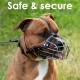 BRONZEDOG Metal Dog Muzzle - Amstaff Wire Basket with Adjustable Leather Straps for Large Dogs BRONZEDOG Metal Dog Muzzle - Amstaff Wire Basket with Adjustable Leather Straps for Large Dogs