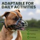 BRONZEDOG Metal Dog Muzzle - Amstaff Wire Basket with Adjustable Leather Straps for Large Dogs BRONZEDOG Metal Dog Muzzle - Amstaff Wire Basket with Adjustable Leather Straps for Large Dogs