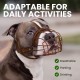 BRONZEDOG Muzzle for Pitbull Dog Made of Breathable Metal Basket for Large Dogs Amstaff Staffordshire Terrier Biting Chewing Barking BRONZEDOG Muzzle for Pitbull Dog Made of Breathable Metal Basket for Large Dogs Amstaff Staffordshire Terrier Biting Chewing Barking