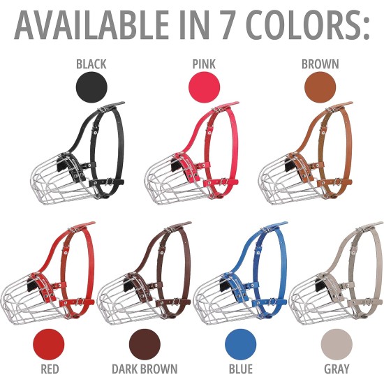 BRONZEDOG Pitbull Dog Muzzle Breathable Metal Basket for Large Dogs Amstaff Staffordshire Terrier Biting Chewing Barking (Grey) BRONZEDOG Pitbull Dog Muzzle Breathable Metal Basket for Large Dogs Amstaff Staffordshire Terrier Biting Chewing Barking (Grey)