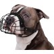 BRONZEDOG Pitbull Dog Muzzle Breathable Metal Basket for Large Dogs, Amstaff Staffordshire Terrier, Bite, Chew, Barking Nylon (Black, One Size) BRONZEDOG Pitbull Dog Muzzle Breathable Metal Basket for Large Dogs, Amstaff Staffordshire Terrier, Bite, Chew, Barking Nylon (Black, One Size)
