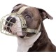BRONZEDOG Pitbull Dog Muzzle Breathable Metal Basket for Large Dogs, Amstaff Staffordshire Terrier, Bite, Chew, Barking Nylon (Black, One Size) BRONZEDOG Pitbull Dog Muzzle Breathable Metal Basket for Large Dogs, Amstaff Staffordshire Terrier, Bite, Chew, Barking Nylon (Black, One Size)