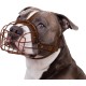 BRONZEDOG Pitbull Dog Muzzle Breathable Metal Basket for Large Dogs, Amstaff Staffordshire Terrier, Bite, Chew, Barking Nylon (Black, One Size) BRONZEDOG Pitbull Dog Muzzle Breathable Metal Basket for Large Dogs, Amstaff Staffordshire Terrier, Bite, Chew, Barking Nylon (Black, One Size)