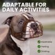 BRONZEDOG Pitbull Dog Muzzle Breathable Metal Basket for Large Dogs, Amstaff Staffordshire Terrier, Bite, Chew, Barking Nylon (Black, One Size) BRONZEDOG Pitbull Dog Muzzle Breathable Metal Basket for Large Dogs, Amstaff Staffordshire Terrier, Bite, Chew, Barking Nylon (Black, One Size)
