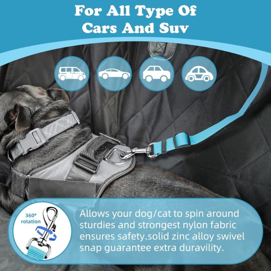 BWOGUE 2 Pcs Pet Dog Cat Seat Belt Headrest Seat Belt Adjustable Nylon Fabric BWOGUE 2 Pcs Pet Dog Cat Seat Belt Headrest Seat Belt Adjustable Nylon Fabric