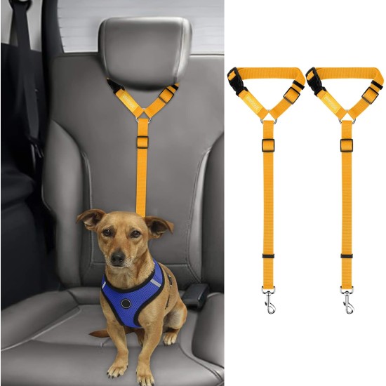 BWOGUE 2 Pcs Pet Dog Cat Seat Belt Headrest Seat Belt Adjustable Nylon Fabric BWOGUE 2 Pcs Pet Dog Cat Seat Belt Headrest Seat Belt Adjustable Nylon Fabric