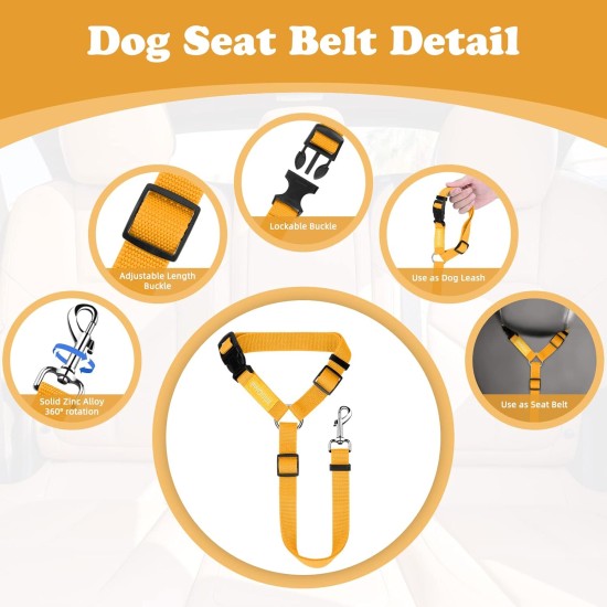 BWOGUE 2 Pcs Pet Dog Cat Seat Belt Headrest Seat Belt Adjustable Nylon Fabric BWOGUE 2 Pcs Pet Dog Cat Seat Belt Headrest Seat Belt Adjustable Nylon Fabric