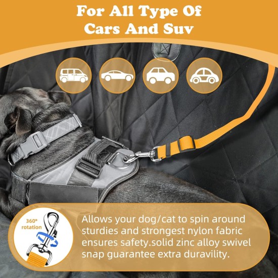 BWOGUE 2 Pcs Pet Dog Cat Seat Belt Headrest Seat Belt Adjustable Nylon Fabric BWOGUE 2 Pcs Pet Dog Cat Seat Belt Headrest Seat Belt Adjustable Nylon Fabric