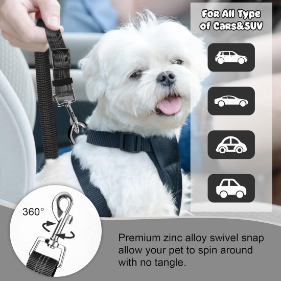 BWOGUE 2 Pcs Pet Dog Cat Seat Belt Headrest Seat Belt Adjustable Nylon Fabric BWOGUE 2 Pcs Pet Dog Cat Seat Belt Headrest Seat Belt Adjustable Nylon Fabric