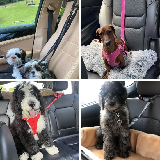 BWOGUE 2 Pcs Pet Dog Cat Seat Belt Headrest Seat Belt Adjustable Nylon Fabric BWOGUE 2 Pcs Pet Dog Cat Seat Belt Headrest Seat Belt Adjustable Nylon Fabric
