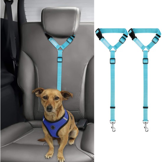 BWOGUE 2 Pcs Pet Dog Cat Seat Belt Headrest Seat Belt Adjustable Nylon Fabric BWOGUE 2 Pcs Pet Dog Cat Seat Belt Headrest Seat Belt Adjustable Nylon Fabric