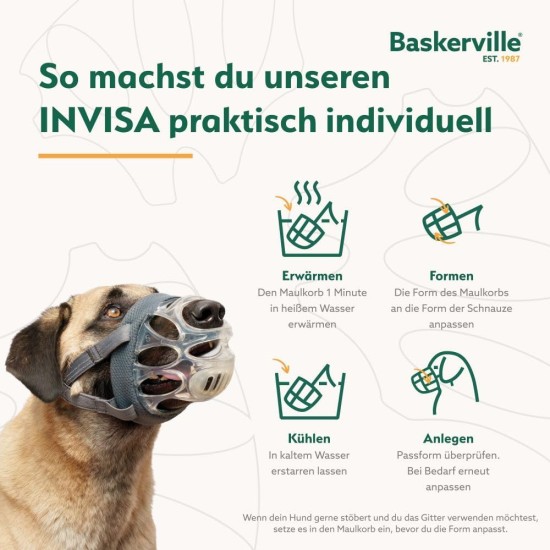 Baskerville INVISA Muzzle - Patented Dog-friendly Design, Dogs Can Pant/Drink, Adjustable, Padded, Muzzle for Small Dogs, Prevents Biting and Browsing (Size 2) Baskerville INVISA Muzzle - Patented Dog-friendly Design, Dogs Can Pant/Drink, Adjustable, Padded, Muzzle for Small Dogs, Prevents Biting and Browsing (Size 2)