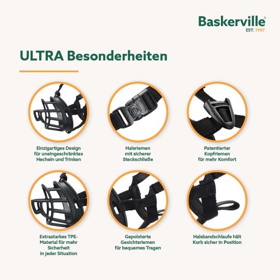 Baskerville Ultra Muzzle, black, size 5 Baskerville Ultra Muzzle, black, size 5