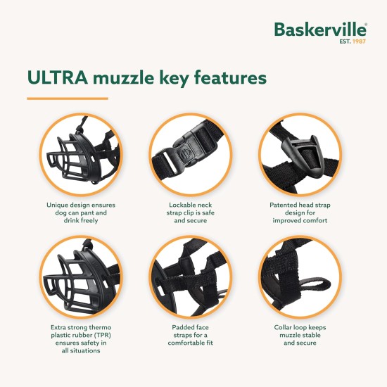 Baskerville Ultra Muzzle, black, size 5 Baskerville Ultra Muzzle, black, size 5