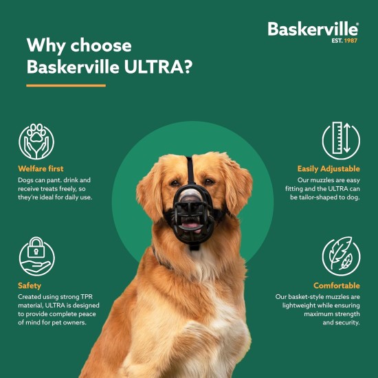 Baskerville Ultra Muzzle, black, size 5 Baskerville Ultra Muzzle, black, size 5