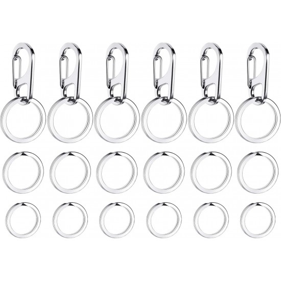Boao Pack of 6 Dog Tag Clips Pet ID Tag Clips with 18 Pieces Durable Stainless Steel Rings Personalised Clips Pet ID Tag Holder for Cats Dogs Collars Harnesses in 3 Sizes Boao Pack of 6 Dog Tag Clips Pet ID Tag Clips with 18 Pieces Durable Stainless Steel Rings Personalised Clips Pet ID Tag Holder for Cats Dogs Collars Harnesses in 3 Sizes