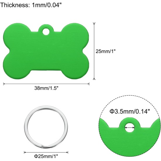 Bone Shaped Dog Sign Animal ID Labels 38 mm x 25 mm / 1.5 x 1 Inch Metal Green Blank Dog Labels Cat Labels with Ring for Dog Cat Pendant Craft Pack of 30 Bone Shaped Dog Sign Animal ID Labels 38 mm x 25 mm / 1.5 x 1 Inch Metal Green Blank Dog Labels Cat Labels with Ring for Dog Cat Pendant Craft Pack of 30