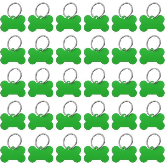 Bone Shaped Dog Sign Animal ID Labels 38 mm x 25 mm / 1.5 x 1 Inch Metal Green Blank Dog Labels Cat Labels with Ring for Dog Cat Pendant Craft Pack of 30 Bone Shaped Dog Sign Animal ID Labels 38 mm x 25 mm / 1.5 x 1 Inch Metal Green Blank Dog Labels Cat Labels with Ring for Dog Cat Pendant Craft Pack of 30
