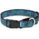 Buckle-Down Holiday Snowflakes Martingale Dog Collar, 1.5" wide to fit 13" - 18" neck, Grey & Blue