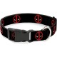 Buckle Down Marvel Universe Deadpool Logo Black/Red/White Plastic Clip Collar, Narrow Small/6-9