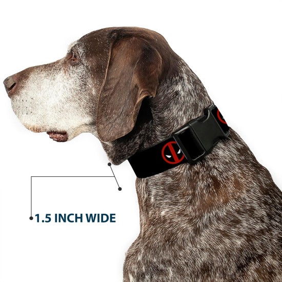 Buckle Down Marvel Universe Deadpool Logo Black/Red/White Plastic Clip Collar, Narrow Small/6-9 Buckle Down Marvel Universe Deadpool Logo Black/Red/White Plastic Clip Collar, Narrow Small/6-9