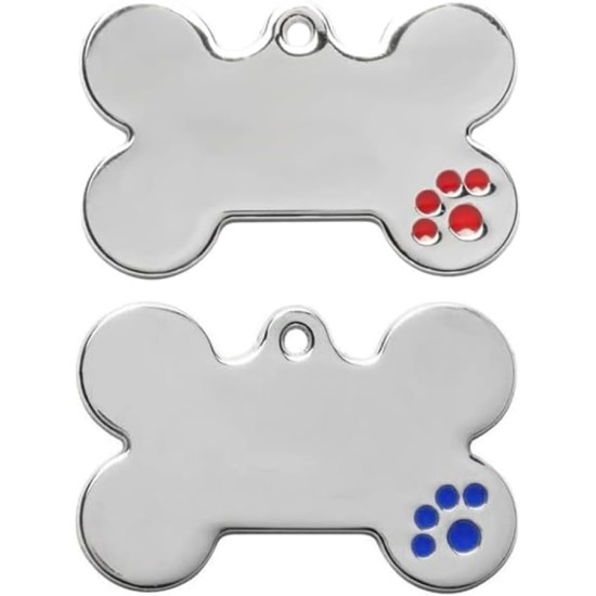 CENPEK 2 Blank Bone Shaped Pet ID Tags, Engraved Bone ID Tags for Dogs & Cats, DIY Personalized Pet Name Tags CENPEK 2 Blank Bone Shaped Pet ID Tags, Engraved Bone ID Tags for Dogs & Cats, DIY Personalized Pet Name Tags