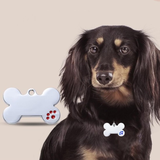 CENPEK 2 Blank Bone Shaped Pet ID Tags, Engraved Bone ID Tags for Dogs & Cats, DIY Personalized Pet Name Tags CENPEK 2 Blank Bone Shaped Pet ID Tags, Engraved Bone ID Tags for Dogs & Cats, DIY Personalized Pet Name Tags