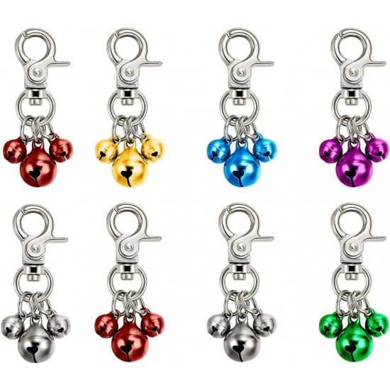 CHUANGOU Pack of 8 pet bells for collars, dog bell for collars, for dogs, cats, necklaces, collar decoration and training. CHUANGOU Pack of 8 pet bells for collars, dog bell for collars, for dogs, cats, necklaces, collar decoration and training.