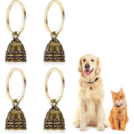 COMNICO Dog Collar Bell, Pack of 4 Cat Bells Copper Bells Retro Aesthetics Extra Loud Dog Bells Cat Tracker Collar Anti Lost ID Pendant Accessories Decorative Pendant Pet Tracker COMNICO Dog Collar Bell, Pack of 4 Cat Bells Copper Bells Retro Aesthetics Extra Loud Dog Bells Cat Tracker Collar Anti Lost ID Pendant Accessories Decorative Pendant Pet Tracker