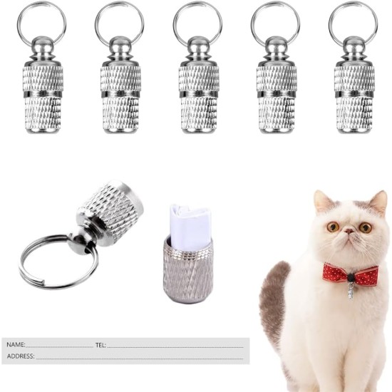 CORTNEY Pack of 6 Personalised Pet ID Tags for Dogs and Cats, Mini Anti-Lost, with Name Tag and Tel Address, Anti-Lost Dog Cat ID Tag for Dog Collar CORTNEY Pack of 6 Personalised Pet ID Tags for Dogs and Cats, Mini Anti-Lost, with Name Tag and Tel Address, Anti-Lost Dog Cat ID Tag for Dog Collar