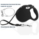 CROWN PAWS 16ft Retractable Dog Leash for Large Dogs up to 110lbs with a Removable Chew Resistant Extension Wire Rope (Black)