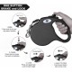 CROWN PAWS 16ft Retractable Dog Leash for Large Dogs up to 110lbs with a Removable Chew Resistant Extension Wire Rope (Black)