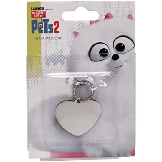 CYPBRANDS C Y P Pets 2 - Gidget Silver Metal Heart Shaped Plaque Customizable to Any Necklace Thanks to the Heavy Duty Pendant 150g CYPBRANDS C Y P Pets 2 - Gidget Silver Metal Heart Shaped Plaque Customizable to Any Necklace Thanks to the Heavy Duty Pendant 150g