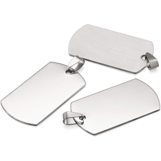 Cheriswelry Blank Stamping Dog Tag Pendant Stainless Steel Personalised Engraving Name Charm Pet ID Name Charms for Necklace Jewellery Cheriswelry Blank Stamping Dog Tag Pendant Stainless Steel Personalised Engraving Name Charm Pet ID Name Charms for Necklace Jewellery