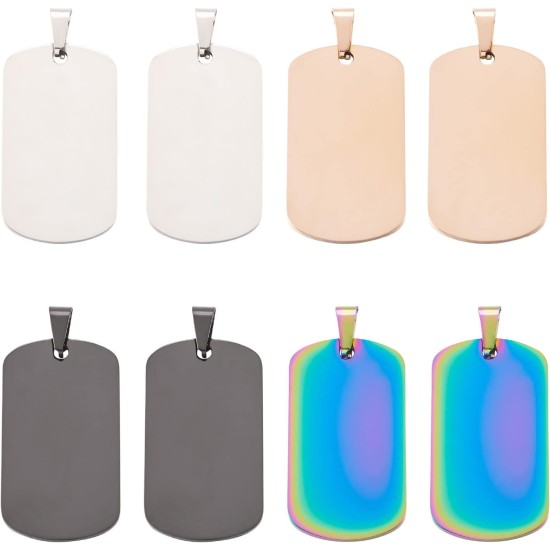 Cheriswelry Blank Stamping Dog Tag Pendant Stainless Steel Personalised Engraving Name Charm Pet ID Name Charms for Necklace Jewellery Cheriswelry Blank Stamping Dog Tag Pendant Stainless Steel Personalised Engraving Name Charm Pet ID Name Charms for Necklace Jewellery