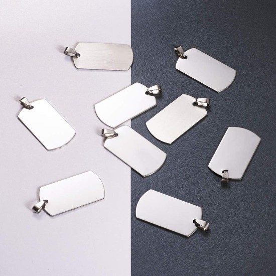 Cheriswelry Blank Stamping Dog Tag Pendant Stainless Steel Personalised Engraving Name Charm Pet ID Name Charms for Necklace Jewellery Cheriswelry Blank Stamping Dog Tag Pendant Stainless Steel Personalised Engraving Name Charm Pet ID Name Charms for Necklace Jewellery