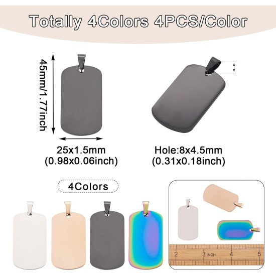 Cheriswelry Blank Stamping Dog Tag Pendant Stainless Steel Personalised Engraving Name Charm Pet ID Name Charms for Necklace Jewellery Cheriswelry Blank Stamping Dog Tag Pendant Stainless Steel Personalised Engraving Name Charm Pet ID Name Charms for Necklace Jewellery
