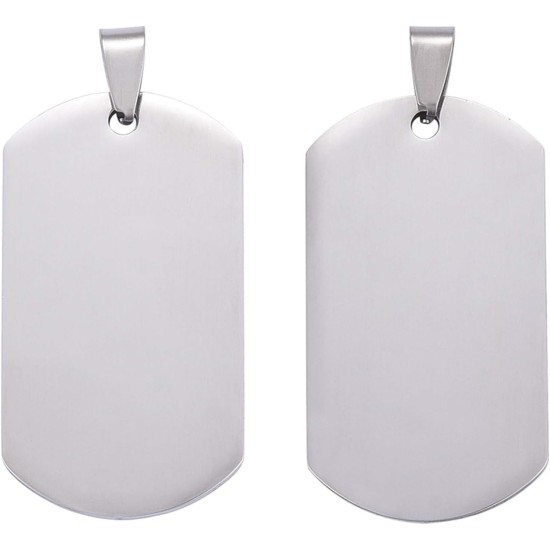 Cheriswelry Blank Stamping Dog Tag Pendant Stainless Steel Personalised Engraving Name Charm Pet ID Name Charms for Necklace Jewellery Cheriswelry Blank Stamping Dog Tag Pendant Stainless Steel Personalised Engraving Name Charm Pet ID Name Charms for Necklace Jewellery