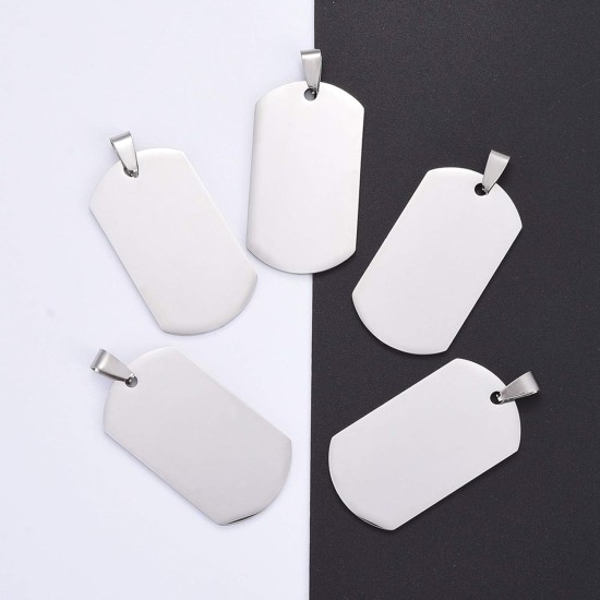 Cheriswelry Blank Stamping Dog Tag Pendant Stainless Steel Personalised Engraving Name Charm Pet ID Name Charms for Necklace Jewellery Cheriswelry Blank Stamping Dog Tag Pendant Stainless Steel Personalised Engraving Name Charm Pet ID Name Charms for Necklace Jewellery