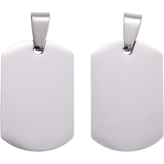 Cheriswelry Blank Stamping Dog Tag Pendant Stainless Steel Personalised Engraving Name Charm Pet ID Name Charms for Necklace Jewellery Cheriswelry Blank Stamping Dog Tag Pendant Stainless Steel Personalised Engraving Name Charm Pet ID Name Charms for Necklace Jewellery