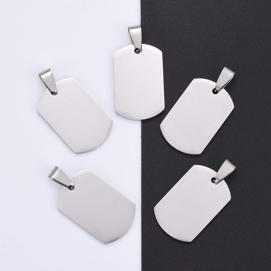 Cheriswelry Blank Stamping Dog Tag Pendant Stainless Steel Personalised Engraving Name Charm Pet ID Name Charms for Necklace Jewellery Cheriswelry Blank Stamping Dog Tag Pendant Stainless Steel Personalised Engraving Name Charm Pet ID Name Charms for Necklace Jewellery