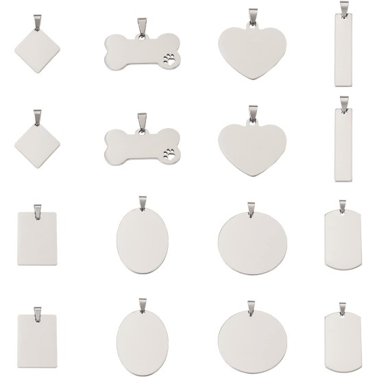 Cheriswelry Blank Stamping Dog Tag Pendant Stainless Steel Personalised Engraving Name Charm Pet ID Name Charms for Necklace Jewellery Cheriswelry Blank Stamping Dog Tag Pendant Stainless Steel Personalised Engraving Name Charm Pet ID Name Charms for Necklace Jewellery