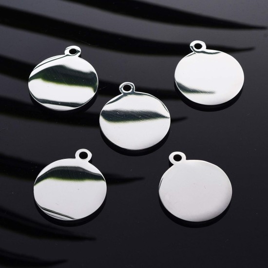 Cheriswelry Blank Stamping Dog Tag Pendant Stainless Steel Personalised Engraving Name Charm Pet ID Name Charms for Necklace Jewellery Cheriswelry Blank Stamping Dog Tag Pendant Stainless Steel Personalised Engraving Name Charm Pet ID Name Charms for Necklace Jewellery