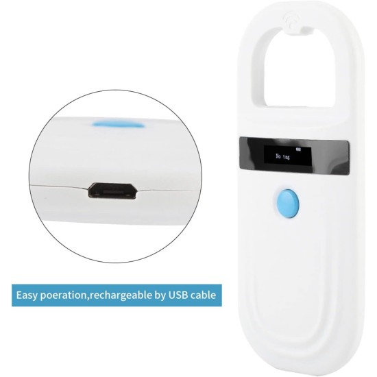 Chip Reader, Dog Microchip Scanner, ID Reader, USB Rechargeable Chip Reader, Pet Chip Reader, OLED Display, 128 Pieces, Tag Information Memory, Portable Handheld Animal for Cats, Animal Tracking Chip Reader, Dog Microchip Scanner, ID Reader, USB Rechargeable Chip Reader, Pet Chip Reader, OLED Display, 128 Pieces, Tag Information Memory, Portable Handheld Animal for Cats, Animal Tracking