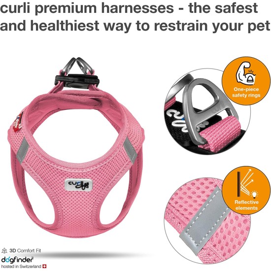 Classic Vest Harness Air Mesh with curli D-Ring Buckle, Black, L Classic Vest Harness Air Mesh with curli D-Ring Buckle, Black, L